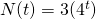 N(t)=3(4^t)