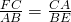 \frac{FC}{AB}=\frac{CA}{BE}