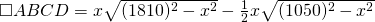 \square ABCD=x\sqrt{(1810)^{2}-x^{2}}-\frac{1}{2}x \sqrt{(1050)^{2}-x^{2}}