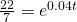 \frac{22}{7}=e^{0.04t}