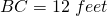 BC=12\;feet