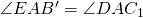 \angle EAB' =\angle DAC_1