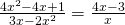 \frac{4x^{2}-4x+1}{3x-2x^{2}}=\frac{4x-3}{x}