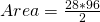 Area=\frac{28*96}{2}