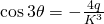 \cos 3\theta=-\frac{4q}{K^{3}}