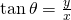 \tan \theta=\frac{y}{x}