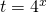 t=4^{x}