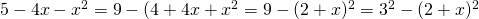 5-4x-x^{2}=9-(4+4x+x^{2}=9-(2+x)^{2}=3^{2}-(2+x)^{2}