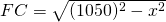 FC=\sqrt{(1050)^{2}-x^{2}}