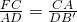 \frac{FC}{AD}=\frac{CA}{DB'}