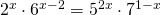 2^{x}\cdot 6^{x-2}=5^{2x}\cdot 7^{1-x}