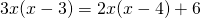 3x(x-3)=2x(x-4)+6