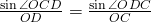 \frac{\sin{\angle{OCD}}}{OD}= \frac{\sin{\angle{ODC}}}{OC}