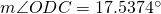 m\angle{ODC}=17.5374^ \circ