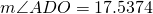 m \angle{ADO}=17.5374