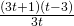 \frac{(3t+1)(t-3)}{3t}