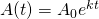 A(t)=A_0e^{kt}