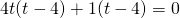 4t(t-4)+1(t-4)=0